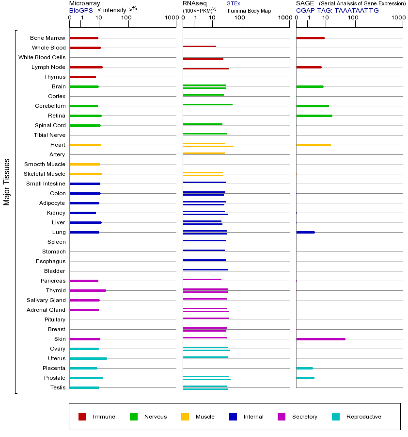 Gene expression across tissues