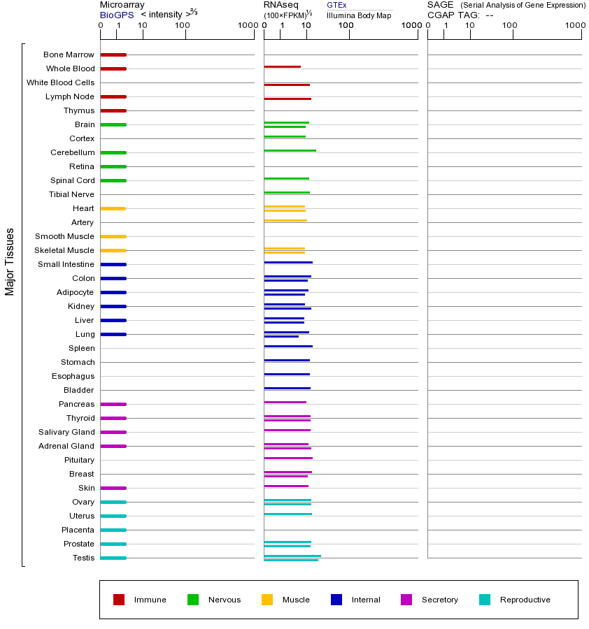 Gene expression across tissues